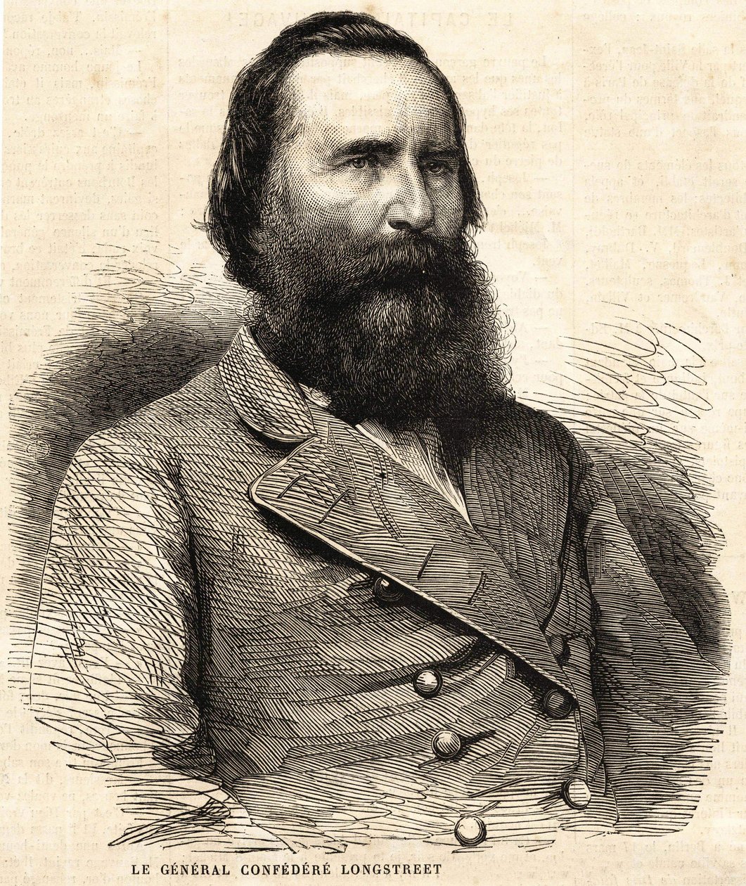 Konfederaation kenraali James Longstreet (1821 - 1904). tekijältä Unknown artist