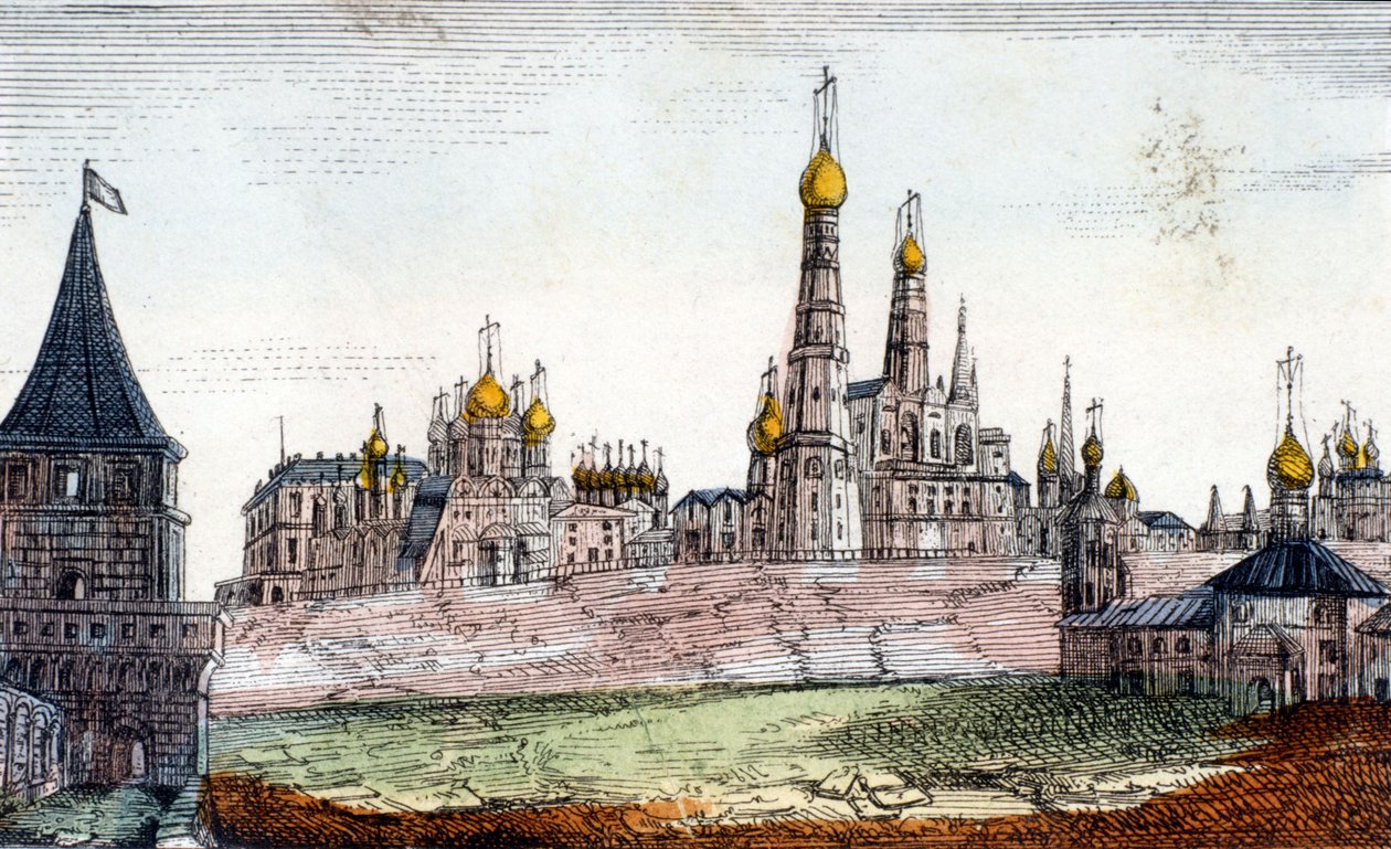 Moskova, Kreml. 1800-luvun kaiverrus. tekijältä Unknown artist