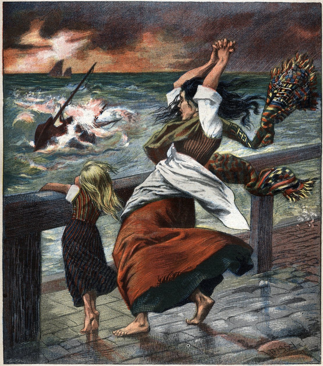Syntisen vaimo. 1892 kaiverrus. tekijältä Unknown artist