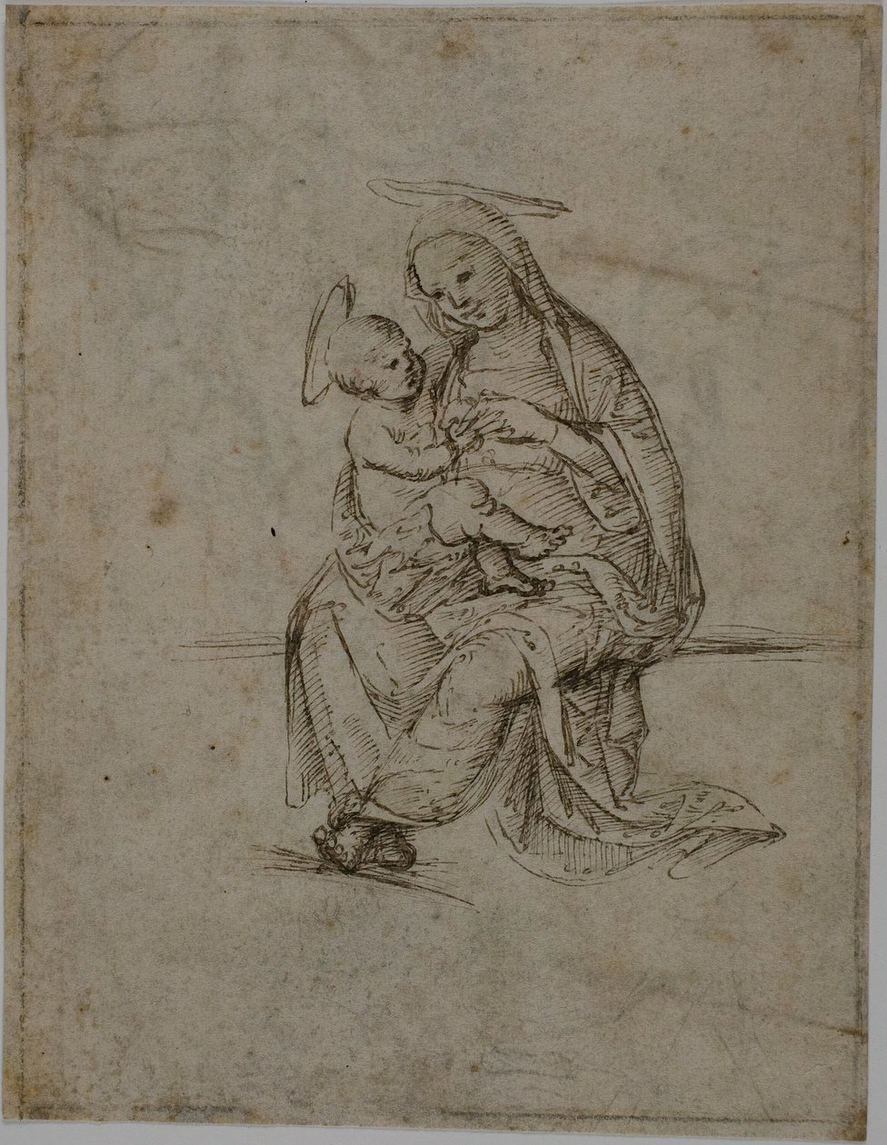 Neitsyt ja lapsi (etusivu); Putti (kääntöpuoli). tekijältä Unknown Florentine