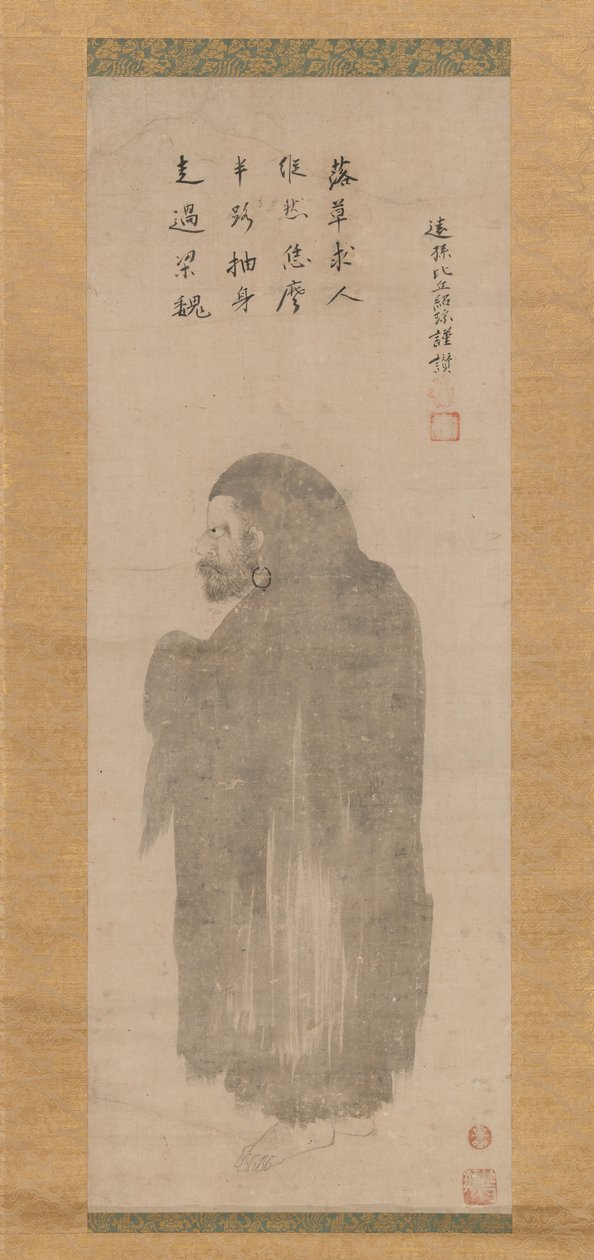 Bodhidharma, 1500-luvun loppu - 1600-luvun alku. tekijältä Unkoku Tōgan