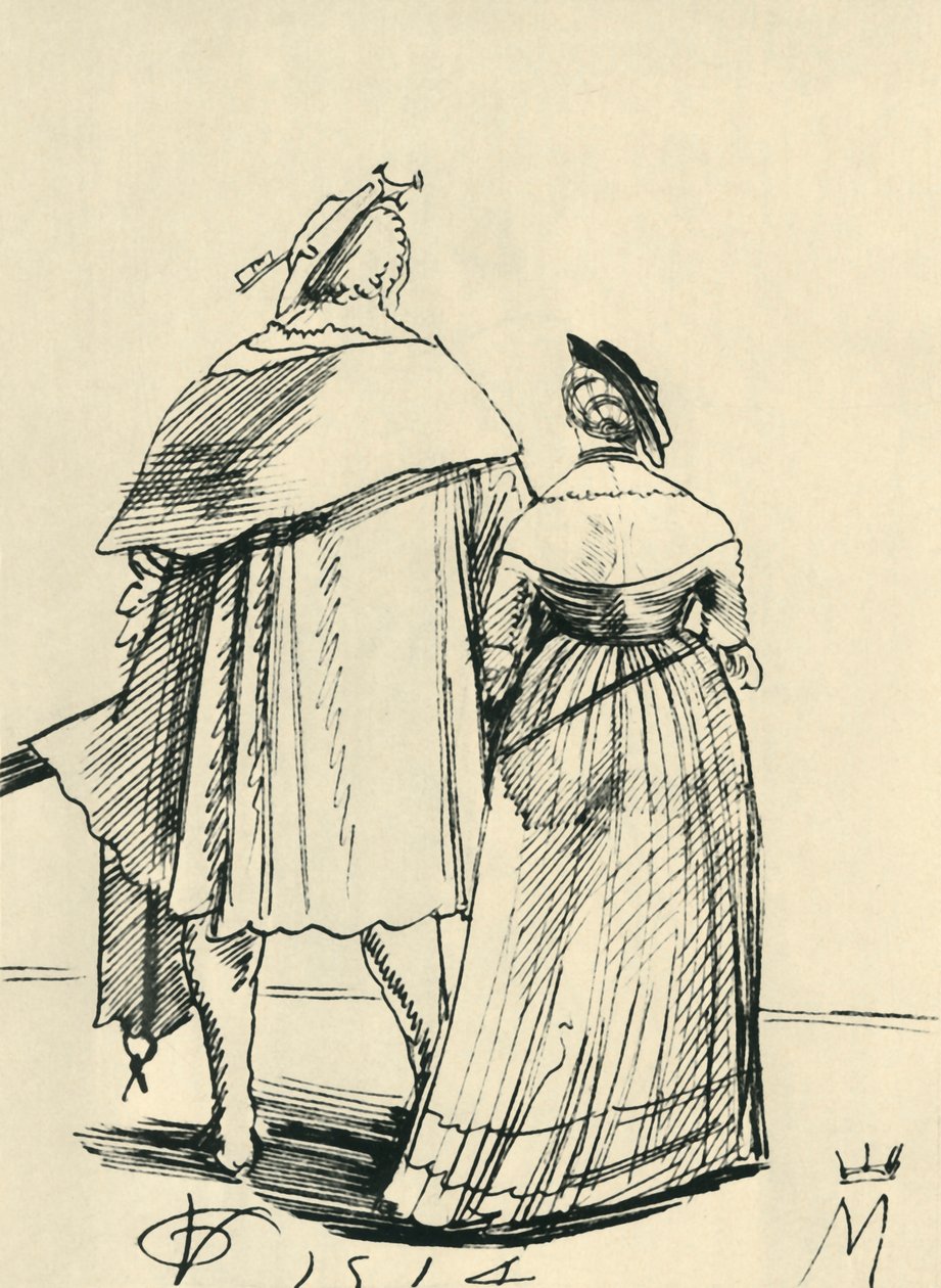 Pariskunta kävelee, 1514, 1943. tekijältä Urs Graf