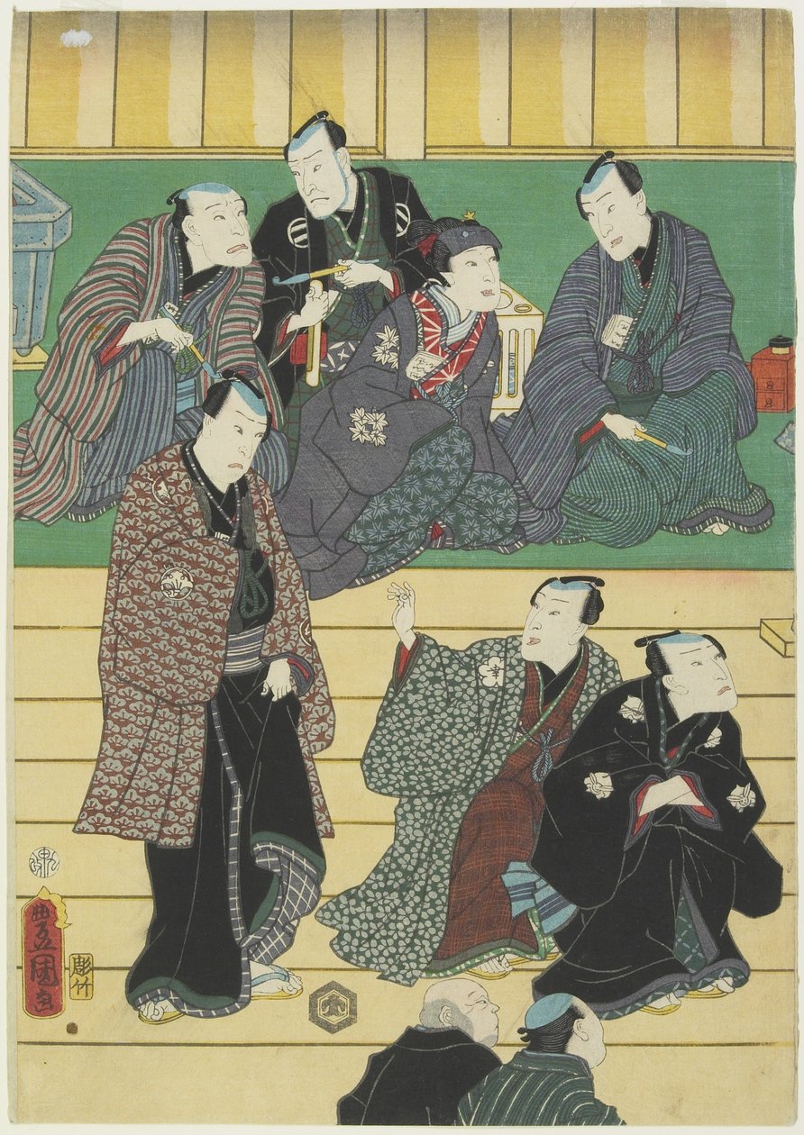 (Kabuki-näytelmän harjoitus), syyskuu 1860 tekijältä Utagawa Kunisada