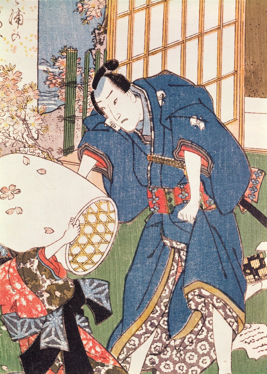 Kuvitus teoksesta "The Tale of Genji" (värillinen puupainatus) tekijältä Utagawa Kunisada