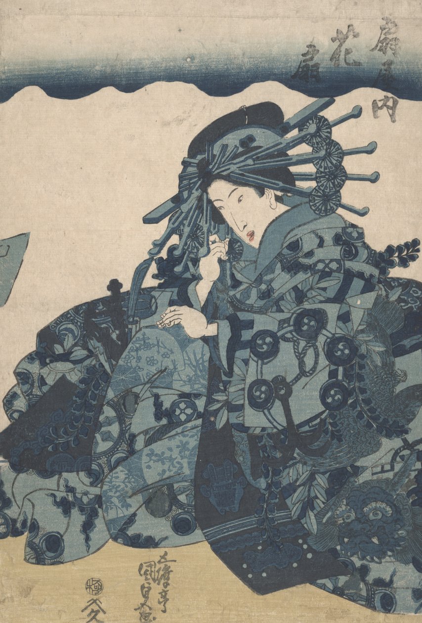 Tuntematon aizuri-e-vedos, noin 1830. tekijältä Utagawa Kunisada