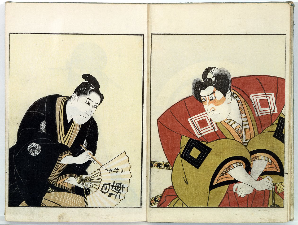 Kahden näyttelijän muotokuvat, 1803 (värillinen puupiirros) tekijältä Utagawa Toyokuni
