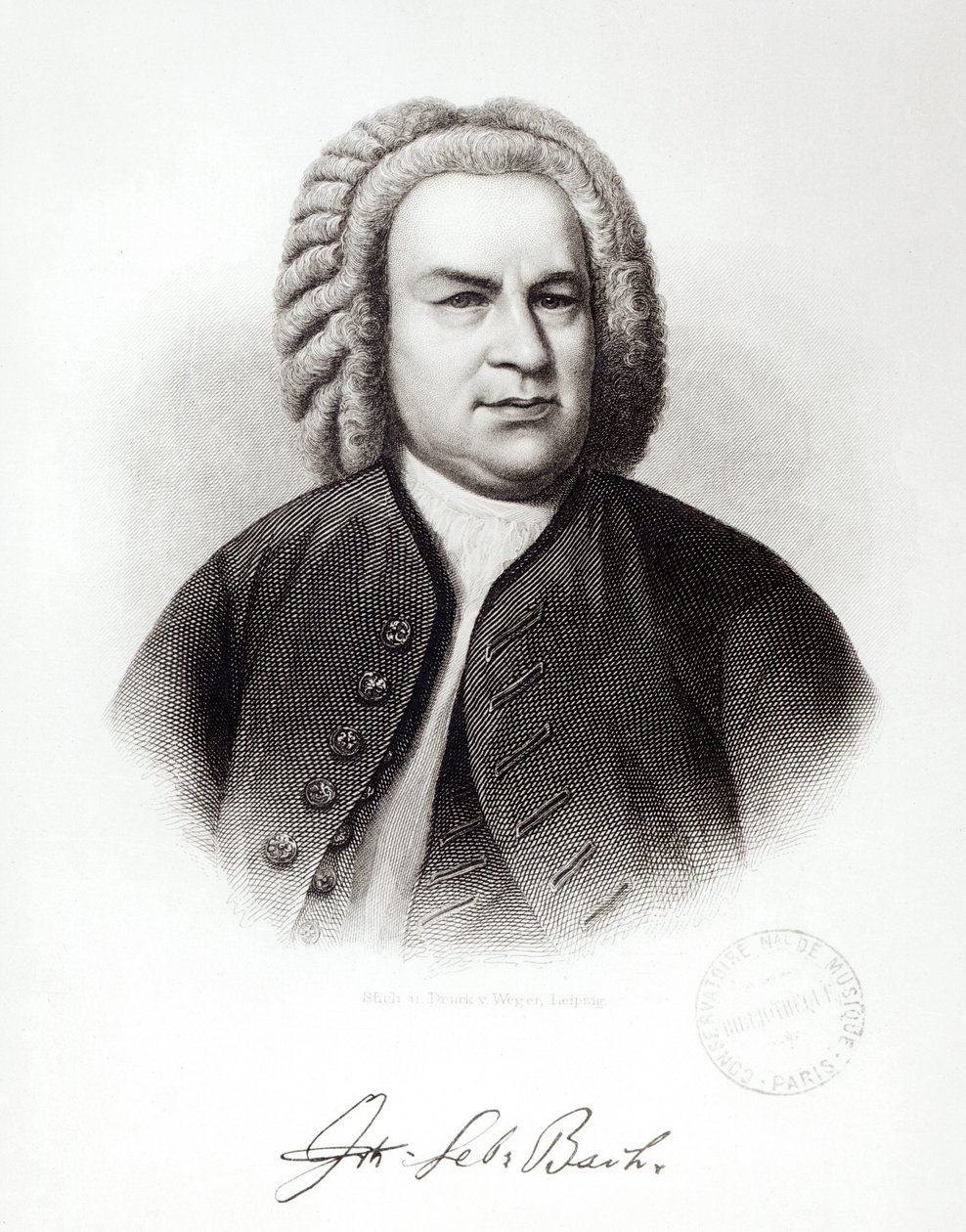 Johann Sebastian Bachin (1685-1750) muotokuva tekijältä V. Weger