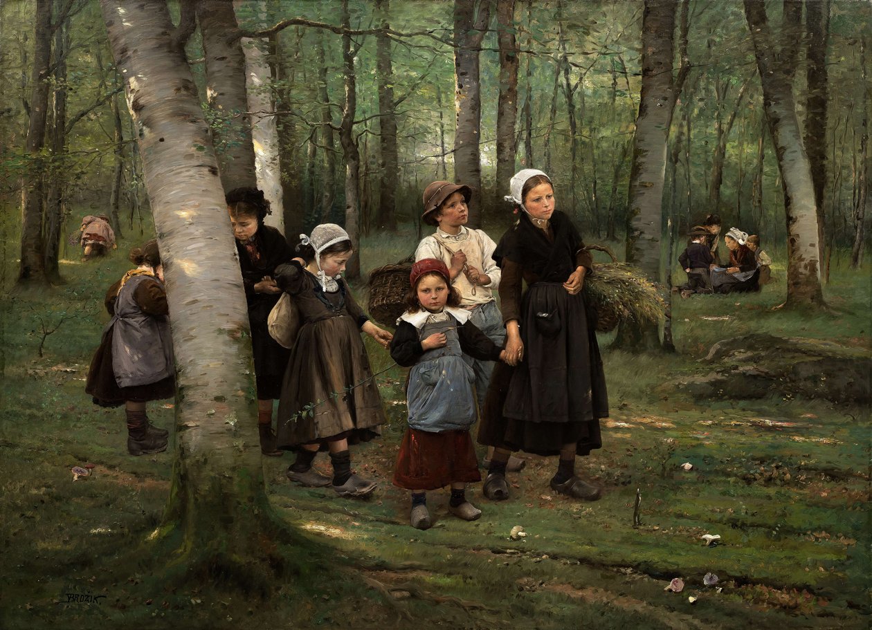 Lapset metsässä, 1891. tekijältä Vaclav Brozik