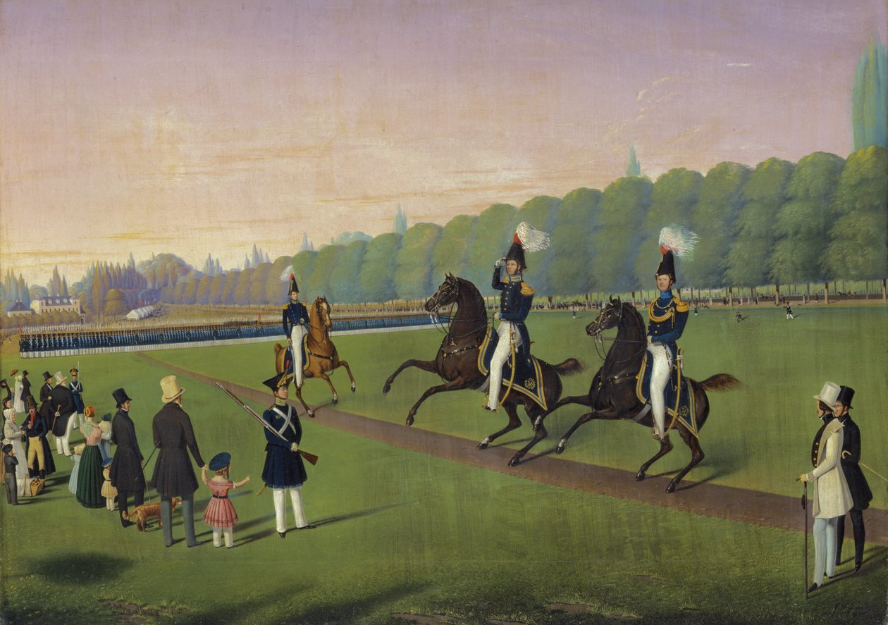 Hampurin Burgermilitarsin paraati, 1840 tekijältä Valentin Wassner