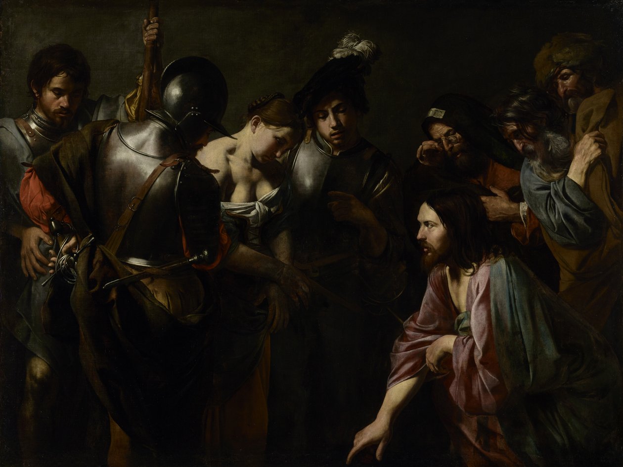 Kristus ja avioton nainen tekijältä Valentin de Boulogne