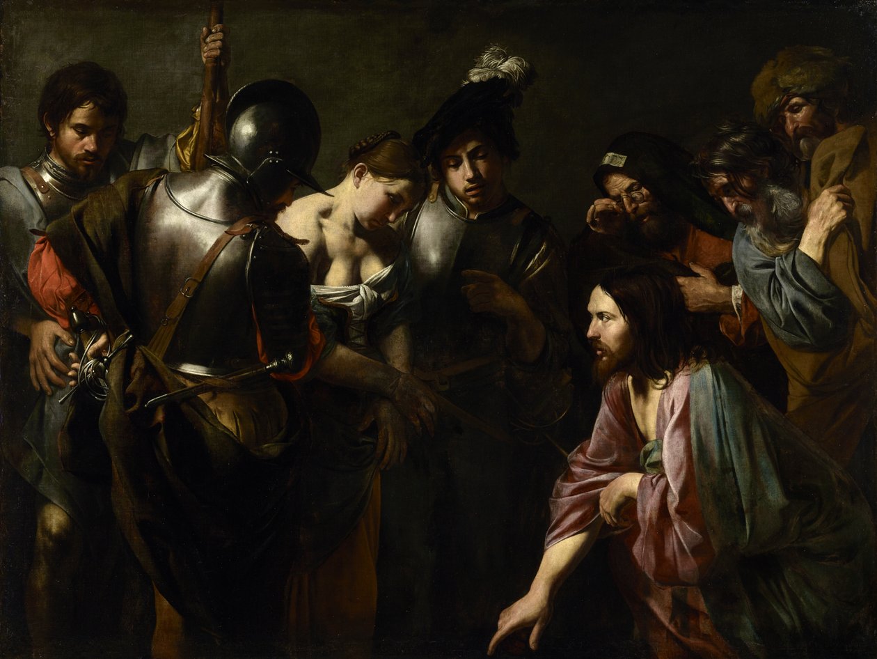 Kristus ja avioton nainen tekijältä Valentin de Boulogne