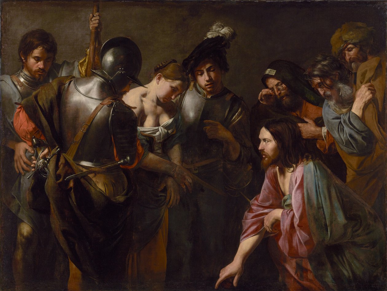 Kristus ja avioton nainen tekijältä Valentin de Boulogne