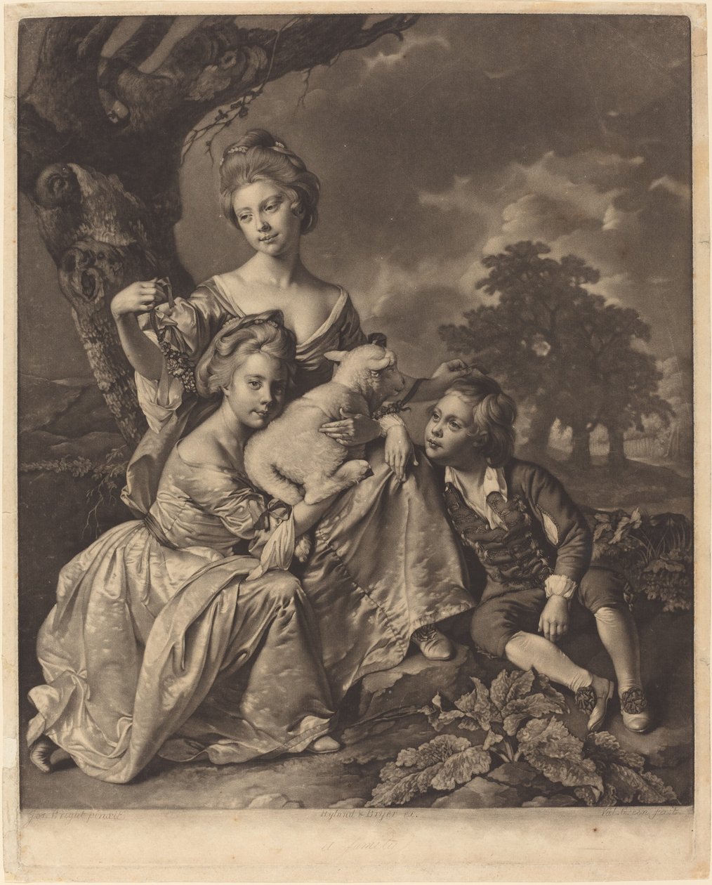 Wrightin perhe Bradshaw-lapset, 1769. tekijältä Valentine Green