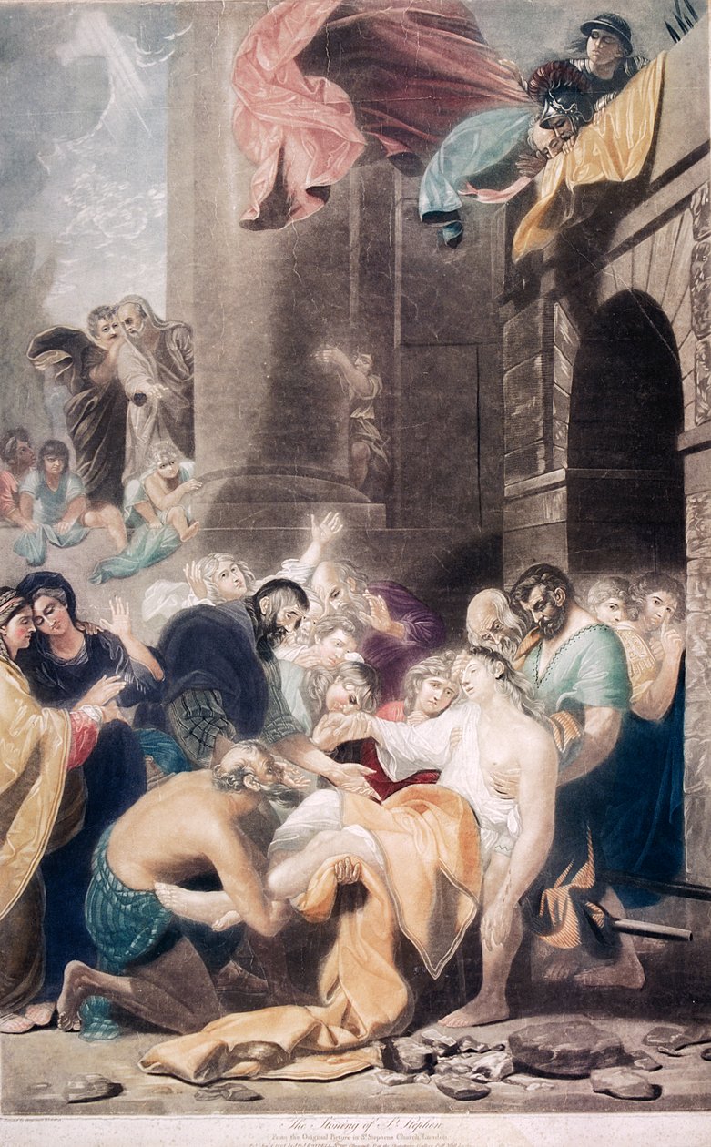 "Pyhän Stephenin kivittäminen", 1801 tekijältä Valentine Green
