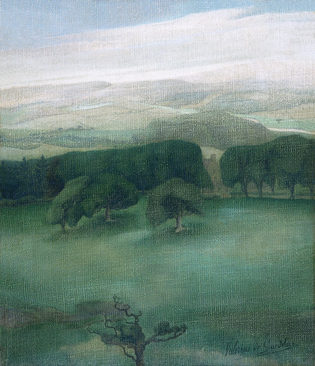"Mountains in Cardiganshire", 1910-luku tekijältä Valerius de Saedeleer