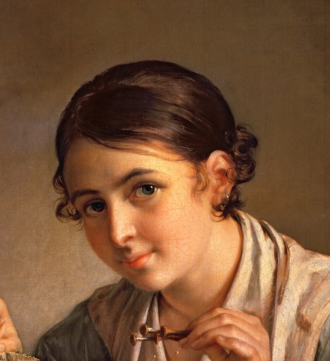 The Lacemaker, 1823 (yksityiskohta 41740) tekijältä Vasili Andreevich Tropinin