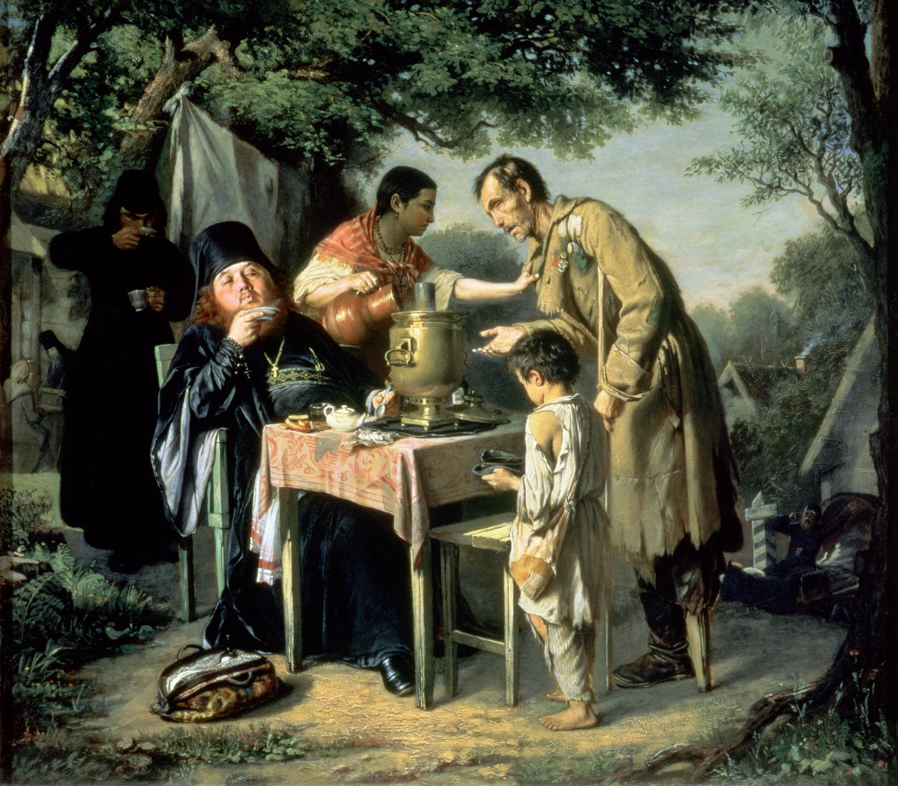 Teetä juomassa Mytishchissä, Moskovan lähellä, 1862. tekijältä Vasili Grigorevich Perov