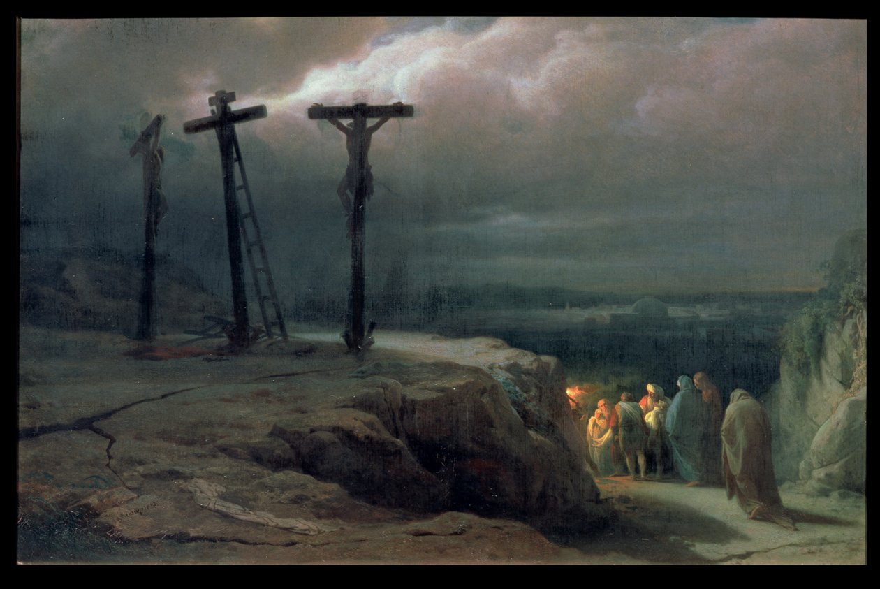 Yö Golgatalla, 1869 tekijältä Vasili Vasilievich Vereshchagin