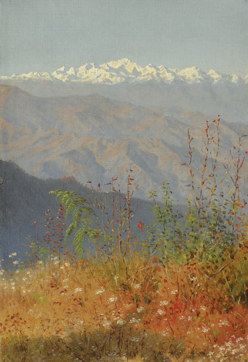 Auringonlasku Himalajalla, 1879 tekijältä Vasili Vasilievich Vereshchagin