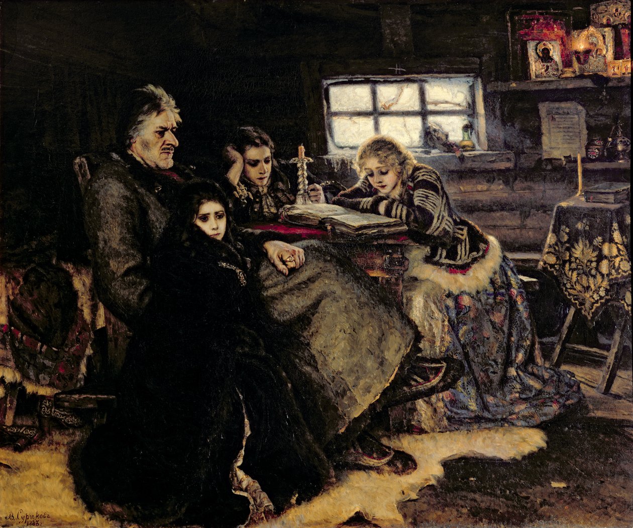 Menshikovin perhe Beriozovossa, 1883 tekijältä Vasilij Ivanovic Surikov