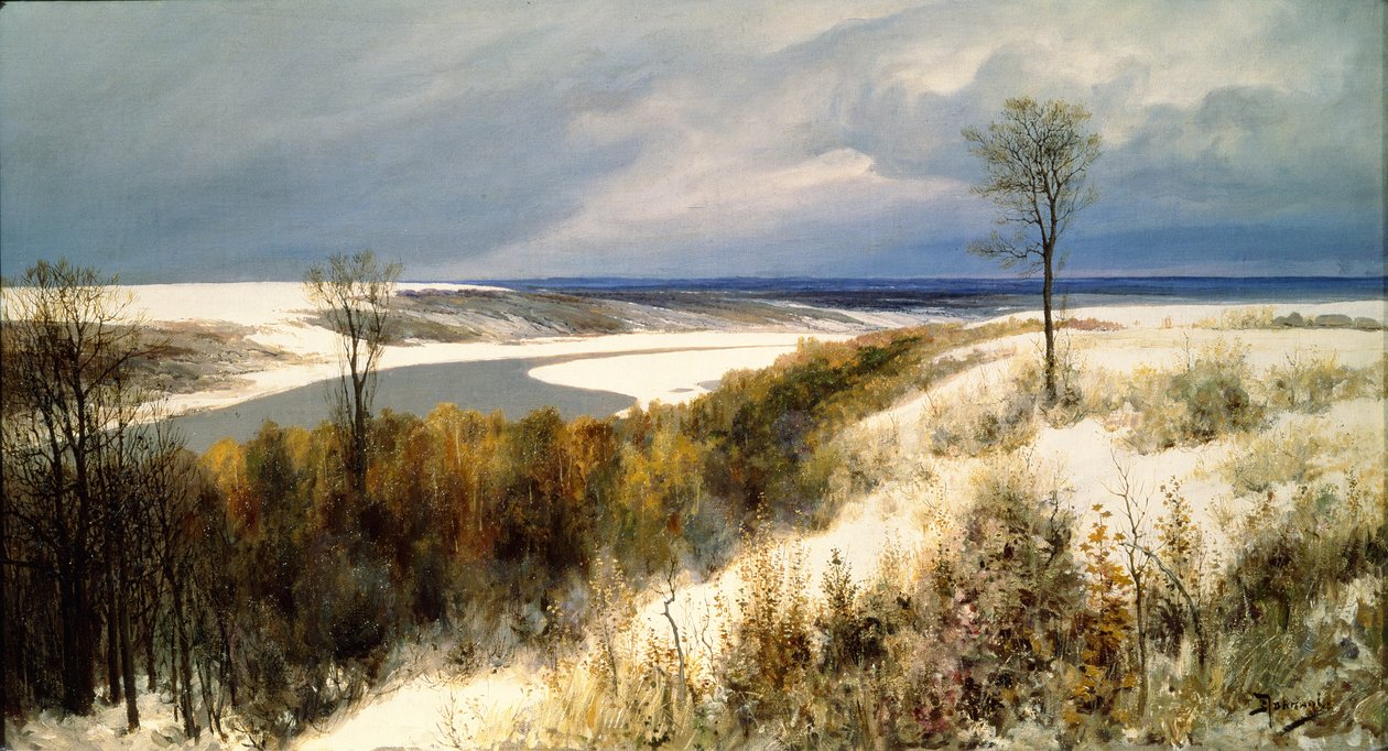 Aikainen lumi, 1891 tekijältä Vasilij Dmitrievich Polenov