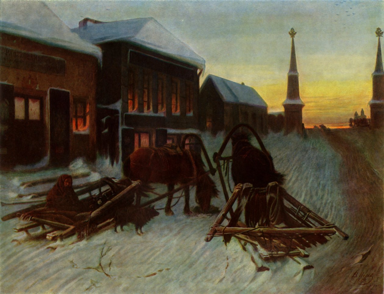 "The Ale-house at the Toll-bridge", 1868, 1965. tekijältä Vasily Perov