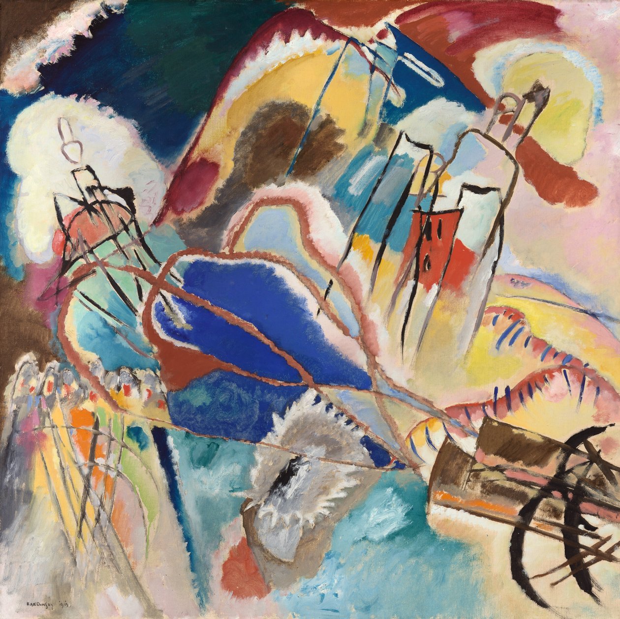 Improvisaatio nro 30 tykkiä, 1913. tekijältä Wassily Kandinsky