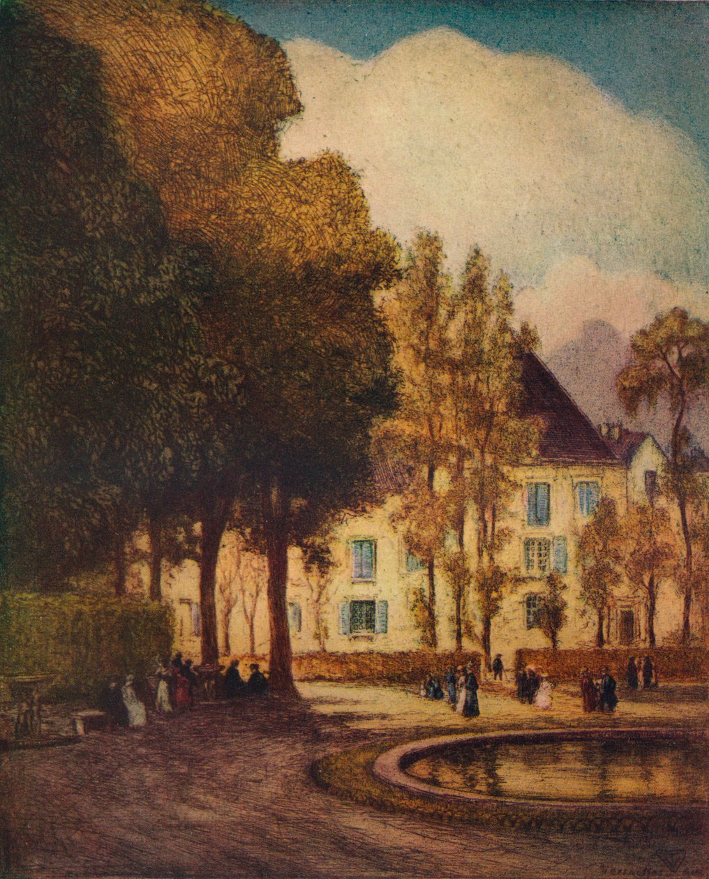 Dragon Basin, Versailles, 1915 tekijältä Vaughan Trowbridge