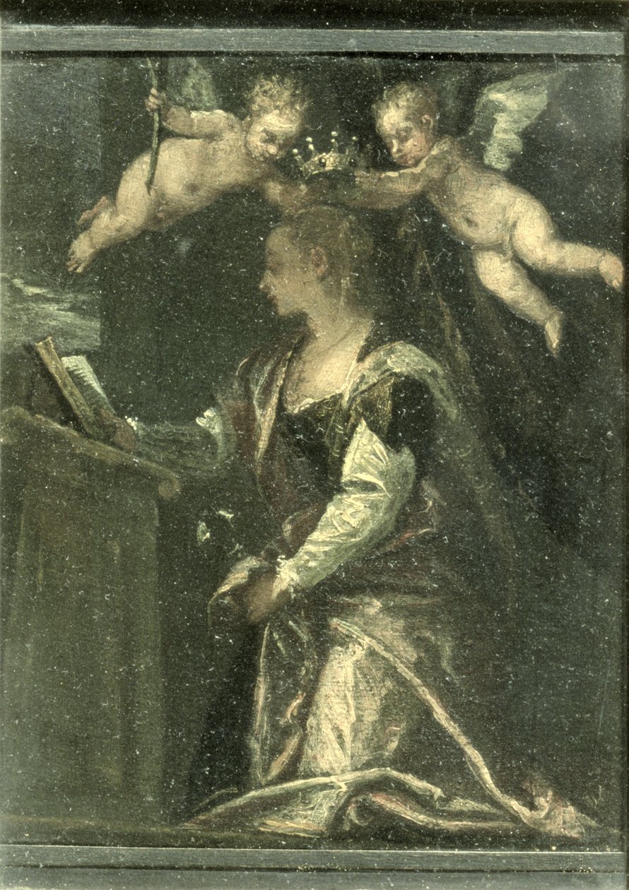 Enkelien kruunaama Pyhä Agatha (paneeli) tekijältä Paolo Veronese