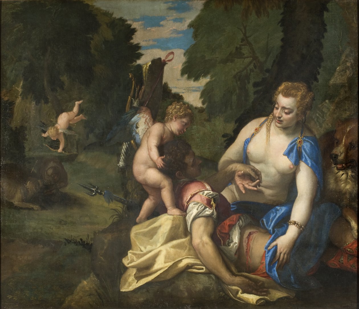 Venus sureva Adonis tekijältä Paolo Veronese