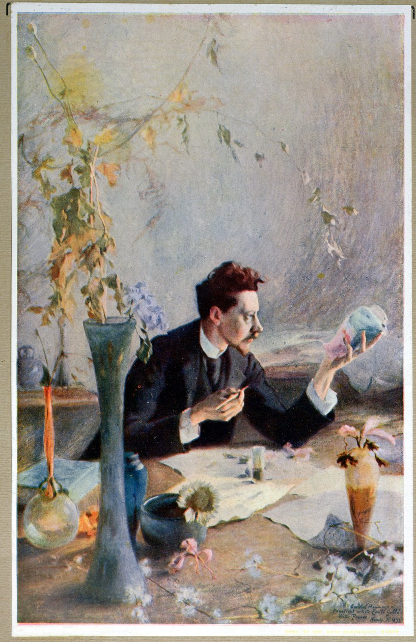 Muotokuva Emile Gallesta (1864-1904), teoksesta "Art et Industrie", 1909. tekijältä Victor Emile Prouve