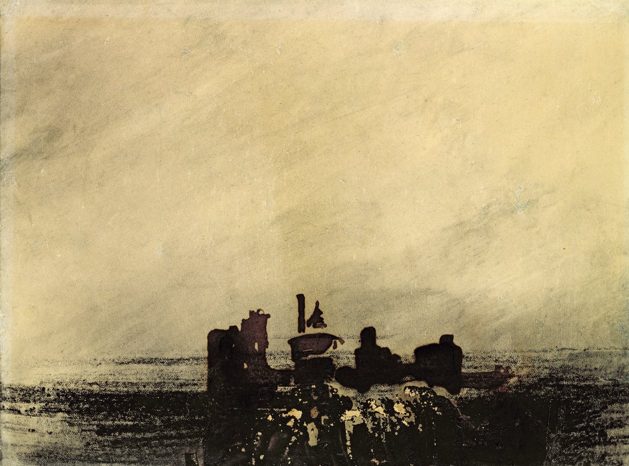 Feodaalin rauniot (musteen pesu paperille) tekijältä Victor Hugo