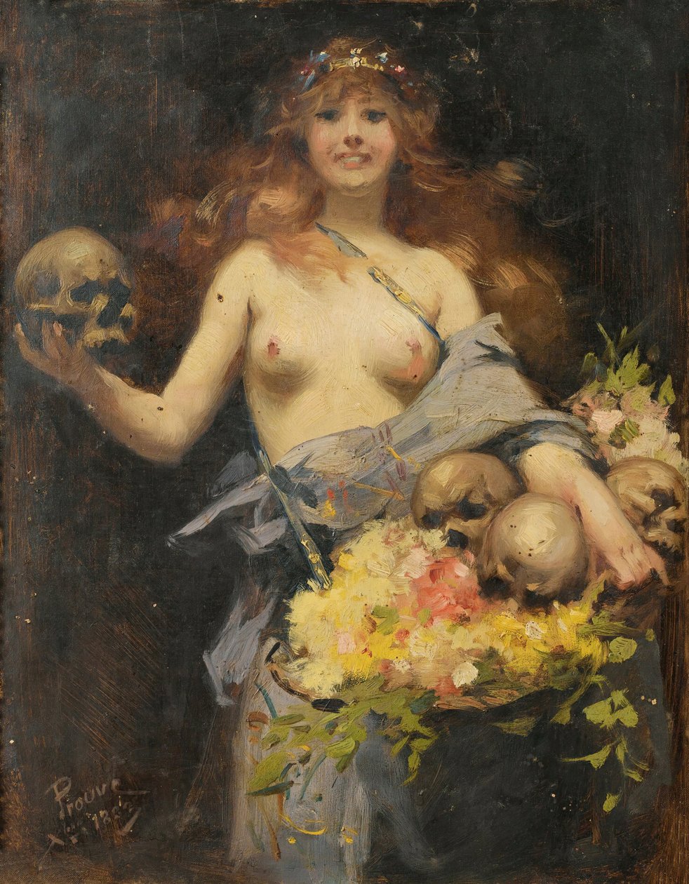Kukkakauppias, 1882. tekijältä Victor Prouvé