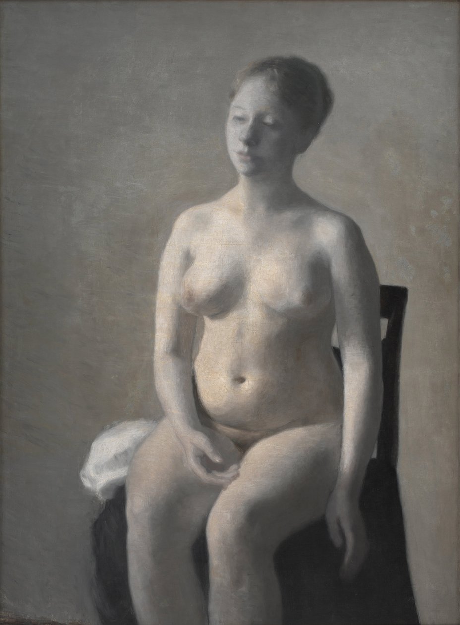 Istuva alaston nainen, 1889. tekijältä Vilhelm Hammershøi