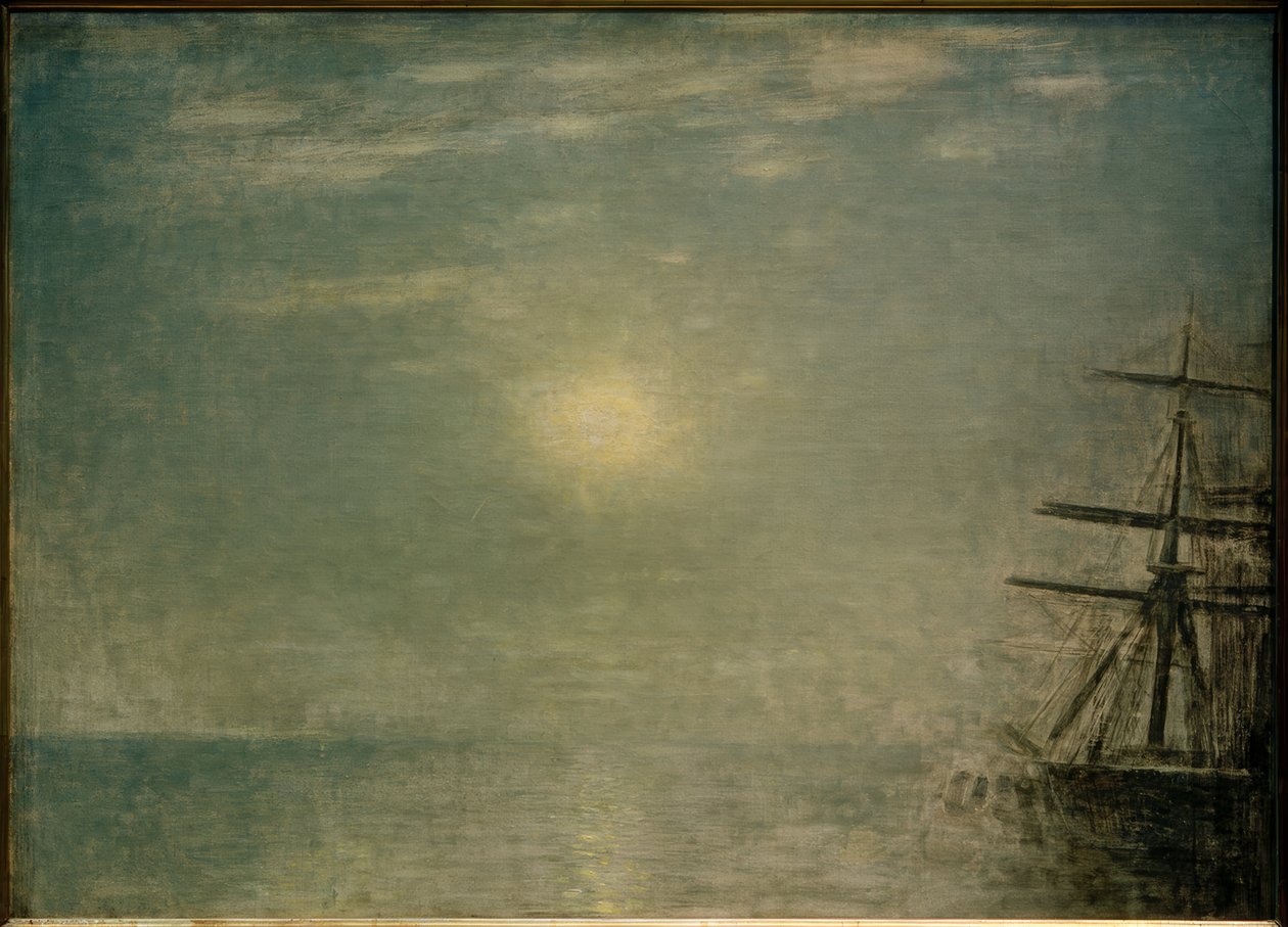 Aurinko meren yllä tekijältä Vilhelm Hammershoi