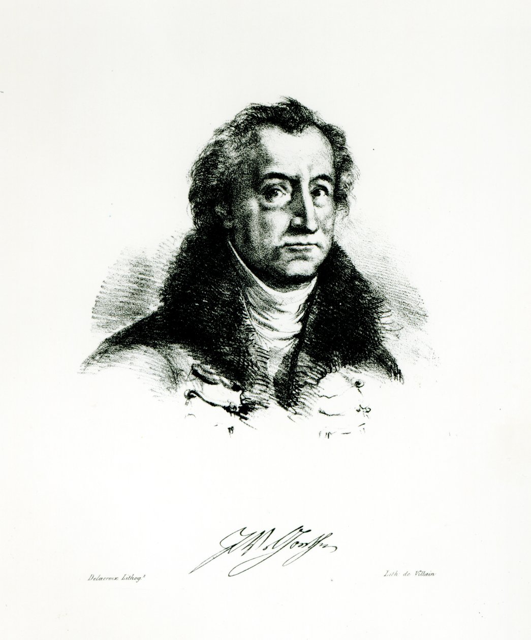 Delacroixin kaivertama Johann Wolfgang Goethe (1749-1831) tekijältä Villain