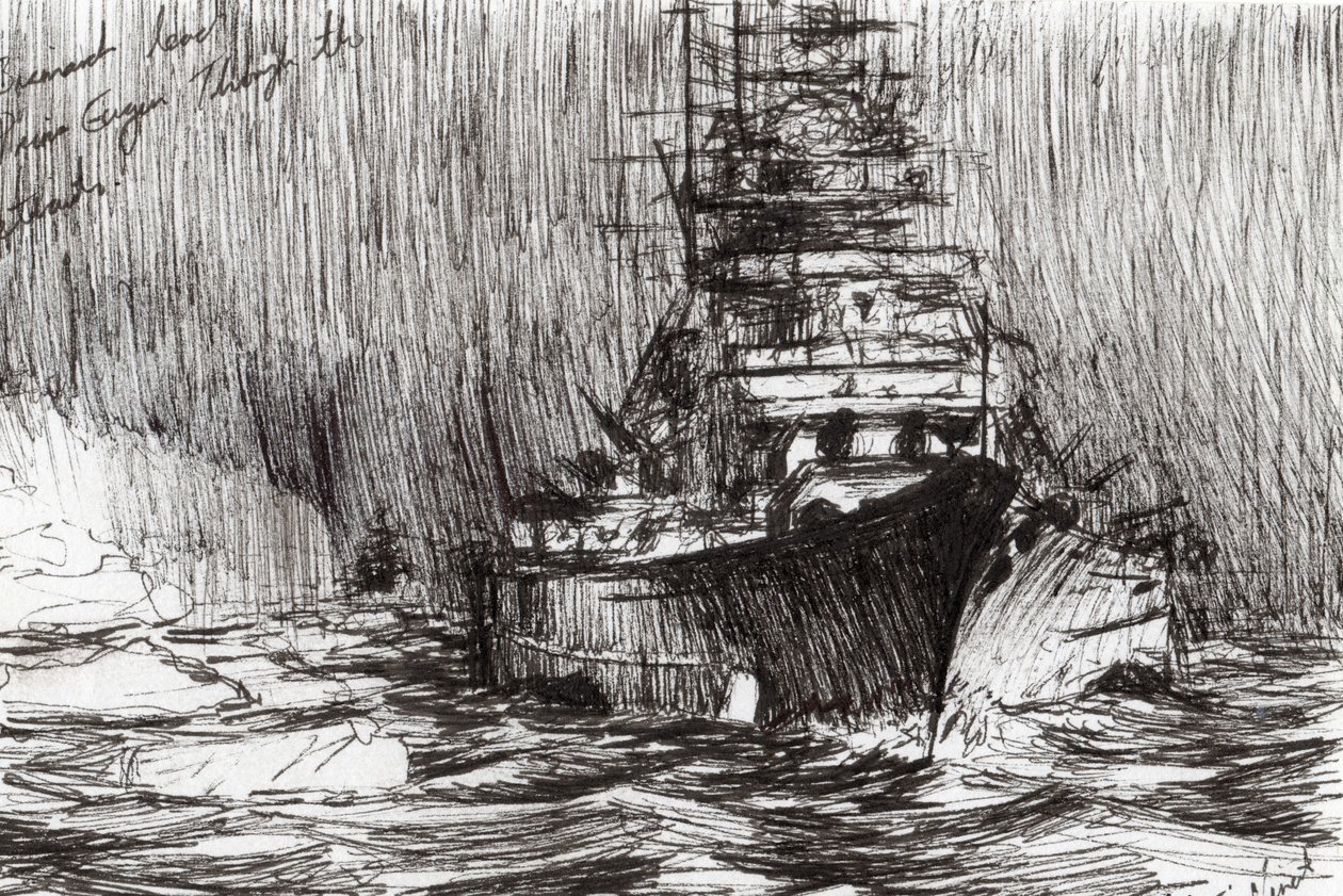 Bismarck (muste) Grönlannin edustalla, 2005, (muste paperille) tekijältä Vincent Alexander Booth