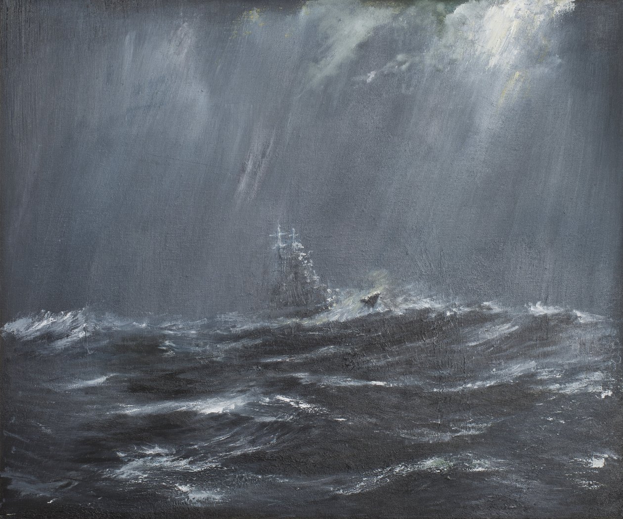 Gneisenau myrskyssä Pohjanmerellä 1940, 2006, (Öljy kankaalle) tekijältä Vincent Alexander Booth