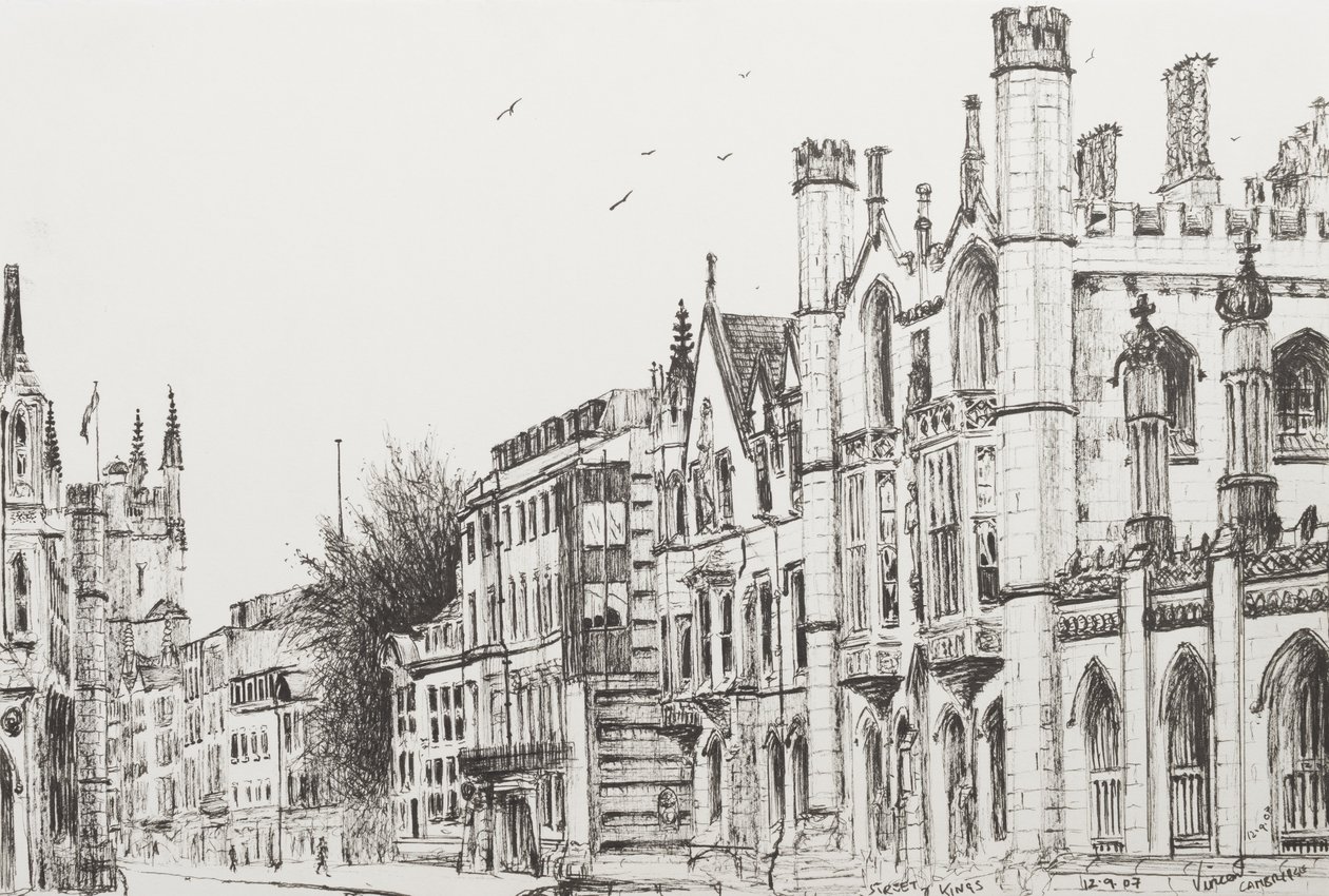 Kings College, Cambridge, 2007, (muste paperille) tekijältä Vincent Alexander Booth