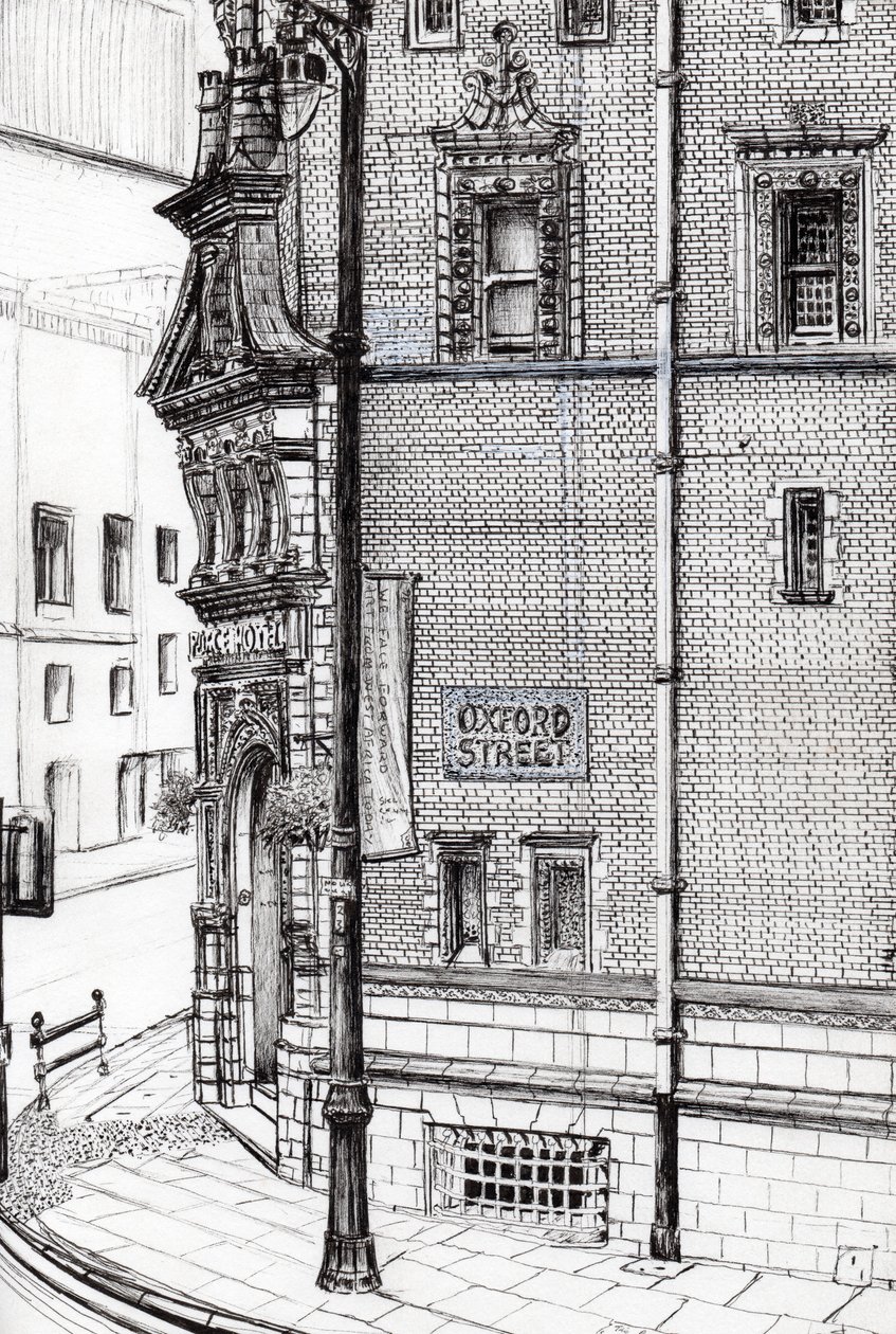 Palace Hotel, Oxford Street, Manchester, 2012, (muste paperille) tekijältä Vincent Alexander Booth