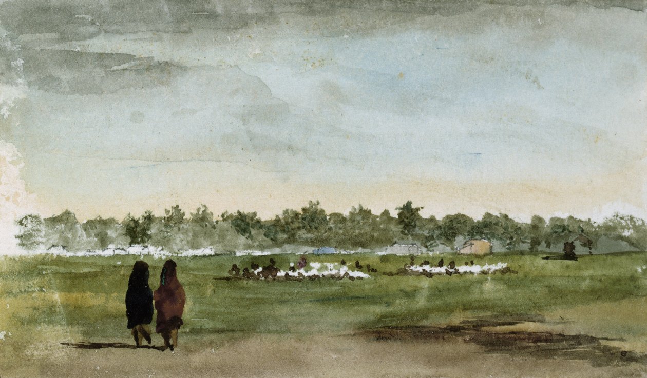 Osage Race Course, Etelä-Kansas, 1869-71 (wc paperilla) tekijältä Vincent Colyer