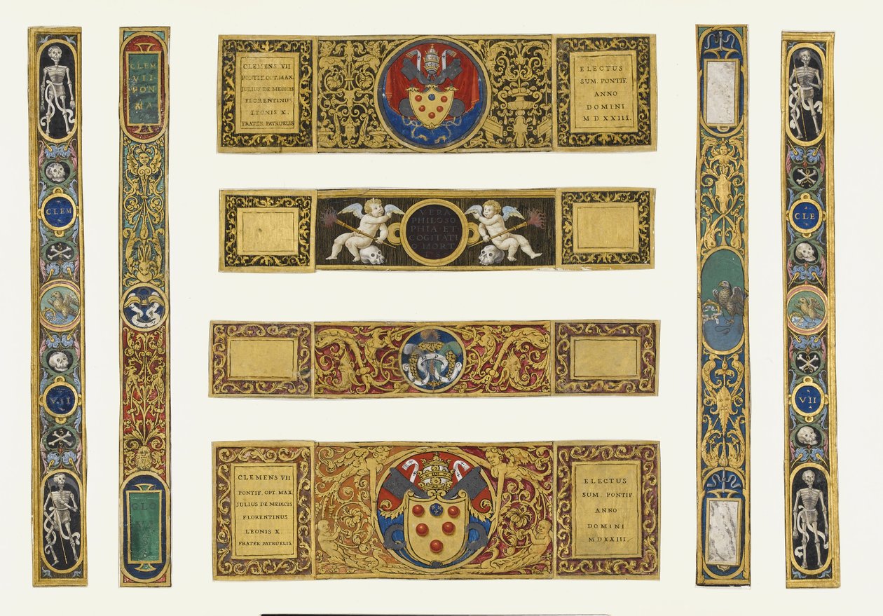Marlay Cutting Italian 33: Kahdeksan reunusliuskaa, jotka on otettu paavi Klemens VII:n messukirjasta, vuoden 1523 jälkeen (pergamentti). tekijältä Vincent Raymond