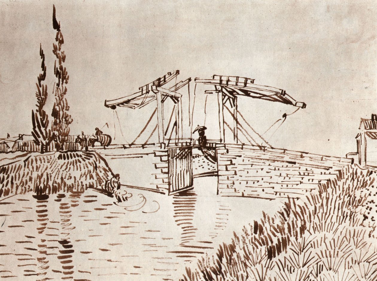 Die Anglois-Brücke bei Arles (Die Zugbrücke) tekijältä Vincent van Gogh