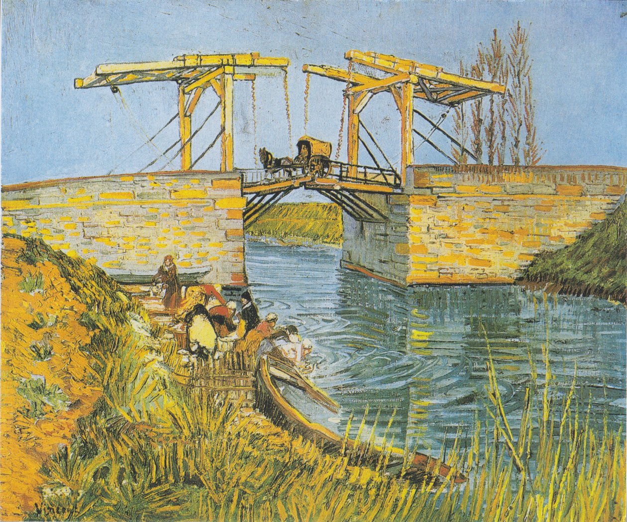 Langloisin silta Arlesissa pesulaisten kanssa tekijältä Vincent van Gogh