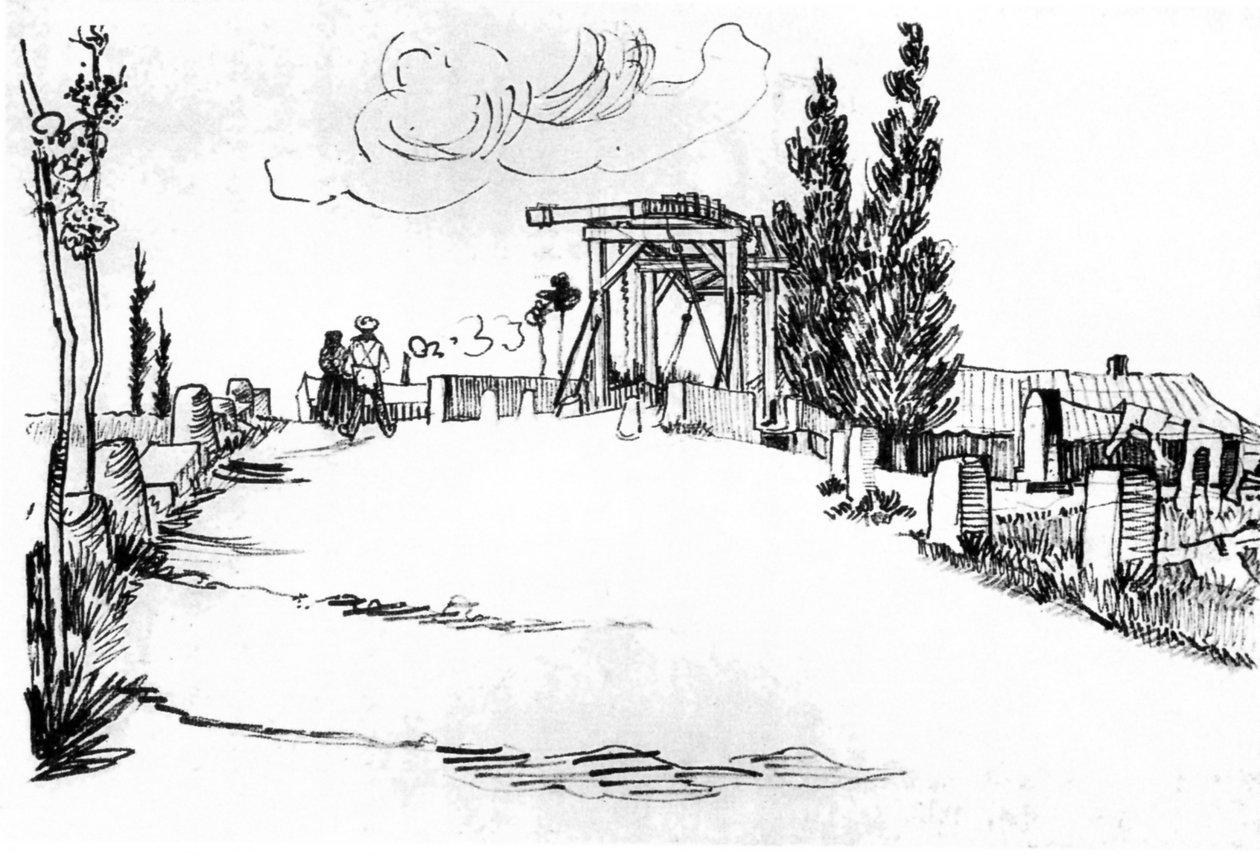 Die Langlois-Brücke bei Arles (Die Zugbrücke) tekijältä Vincent van Gogh