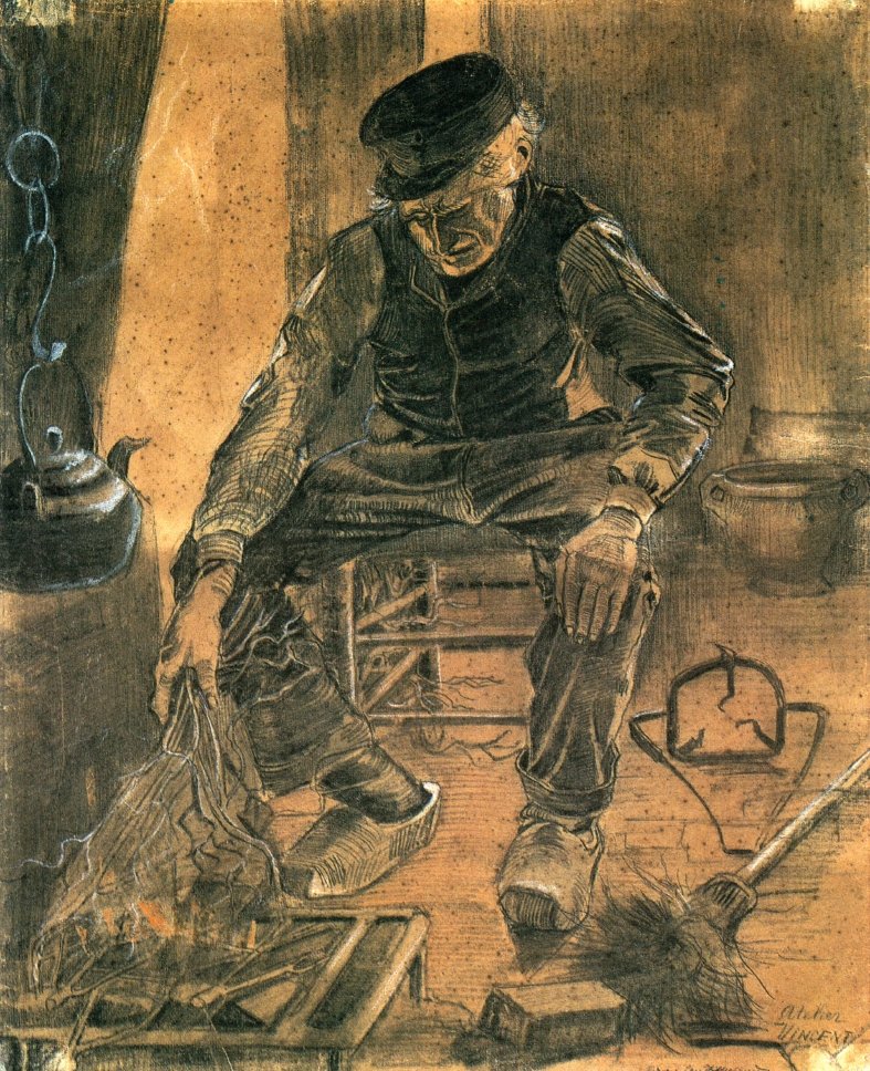 Vanha mies takkatulen äärellä tekijältä Vincent van Gogh