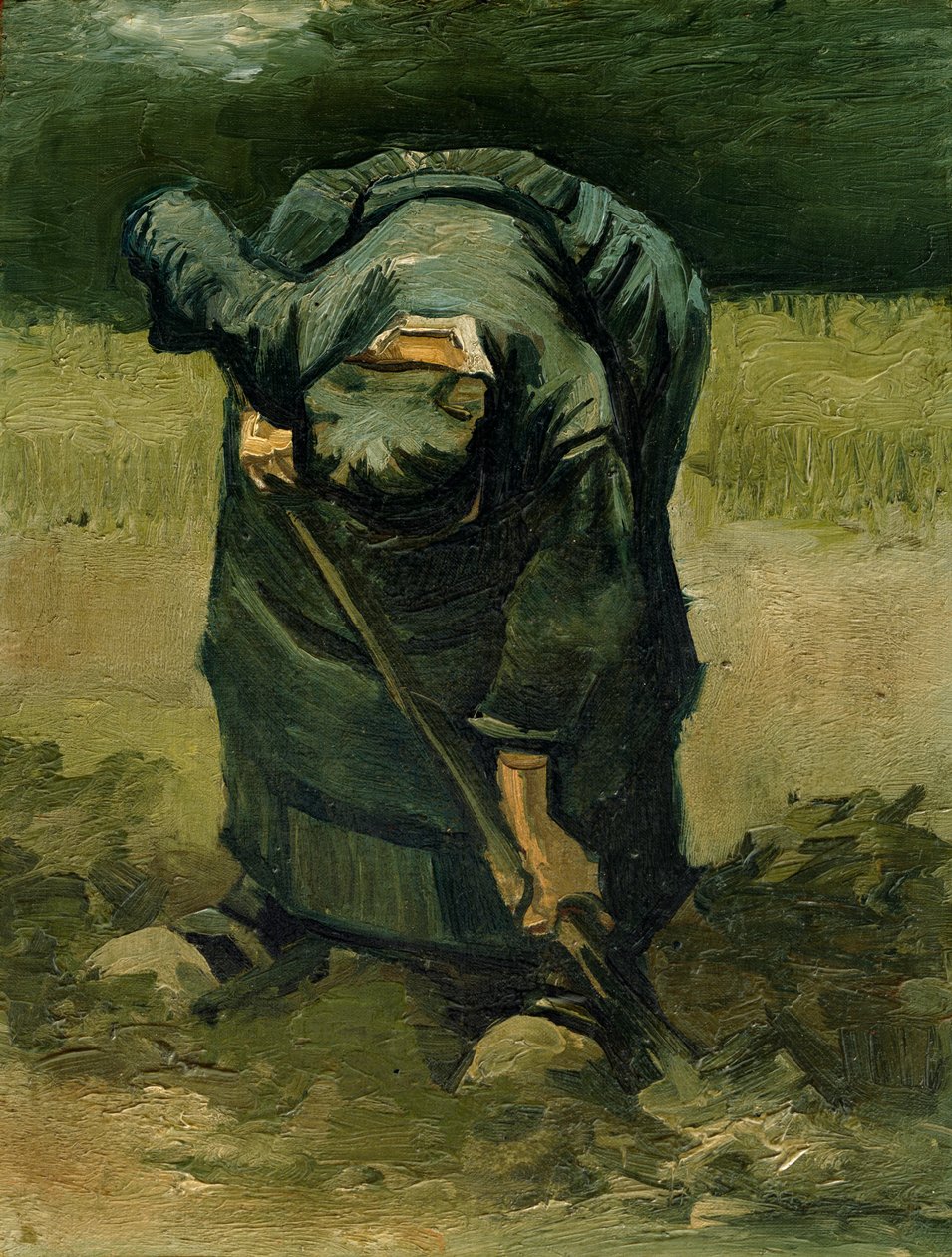 Talonpoikanainen kaivaa, 1885 tekijältä Vincent van Gogh