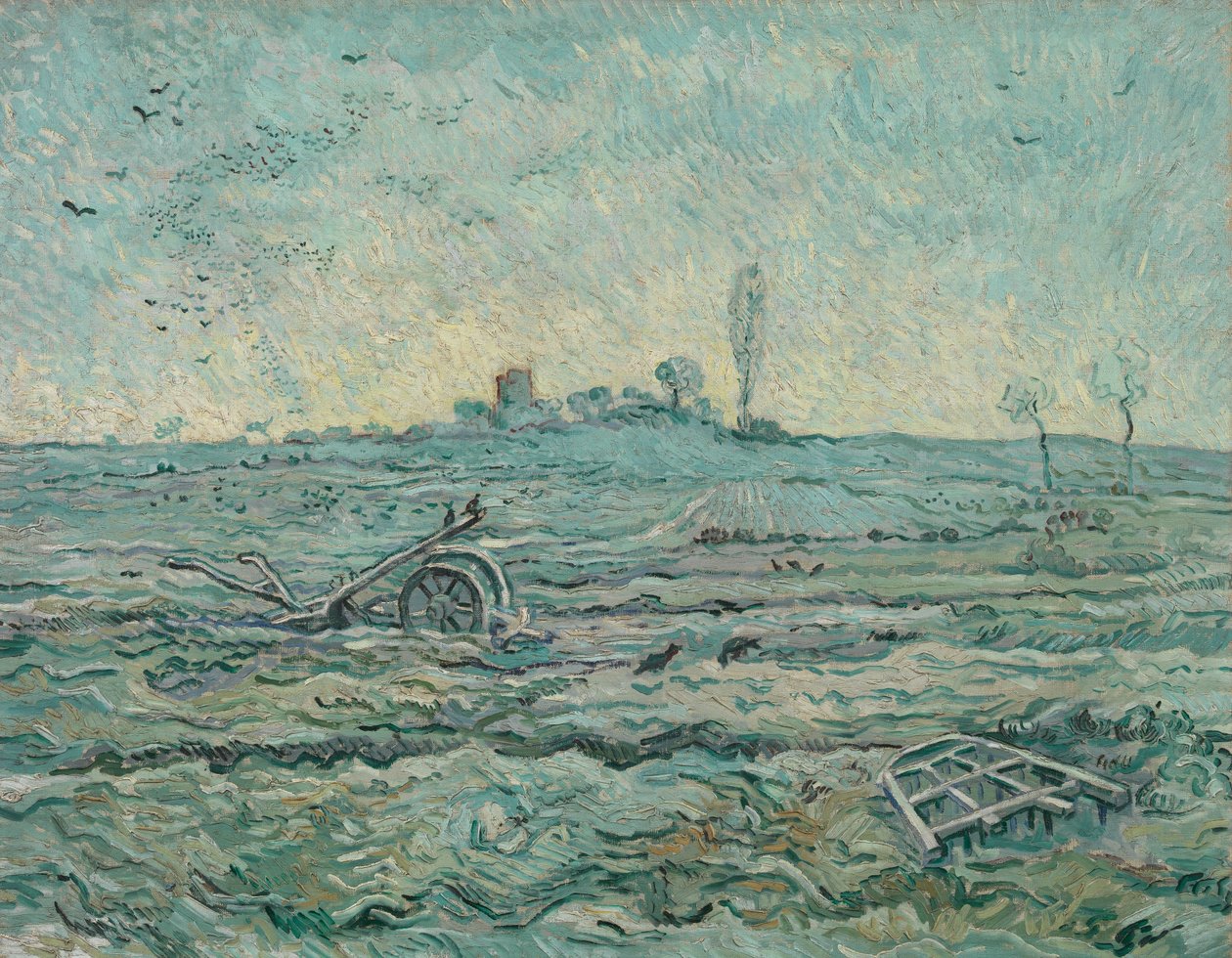 Lumipeitetty kenttä äkeellä (hirssin jälkeen) tekijältä Vincent van Gogh