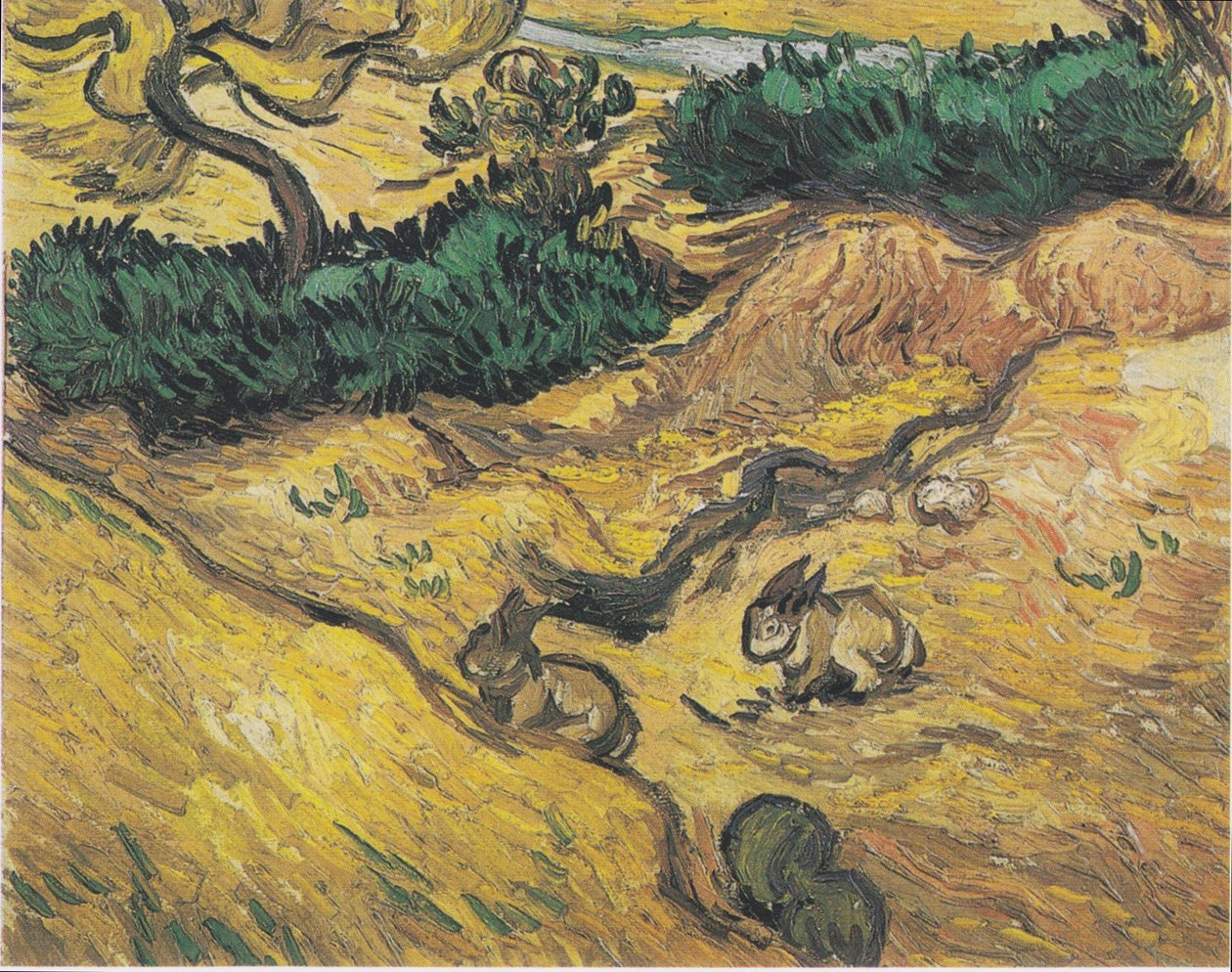 Kaksi kania niityllä tekijältä Vincent van Gogh
