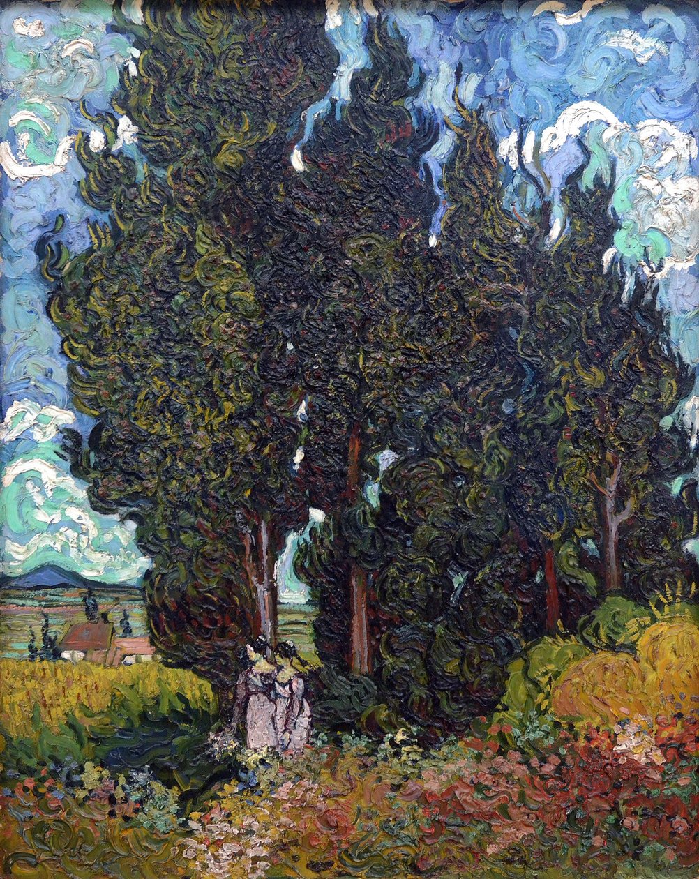 Sypressit kahdella hahmolla, 1889-1890. tekijältä Vincent van Gogh